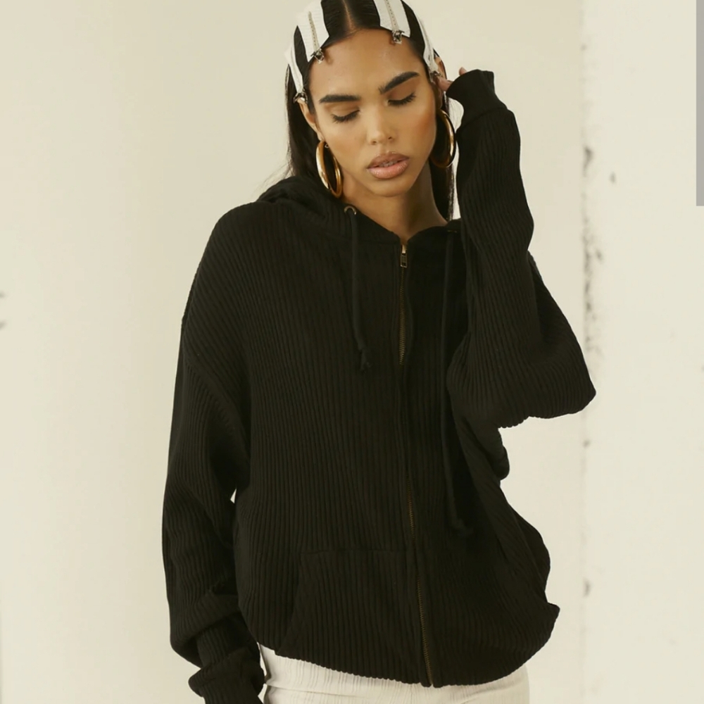 Sister and Seekers Oversized knit rib hoodie